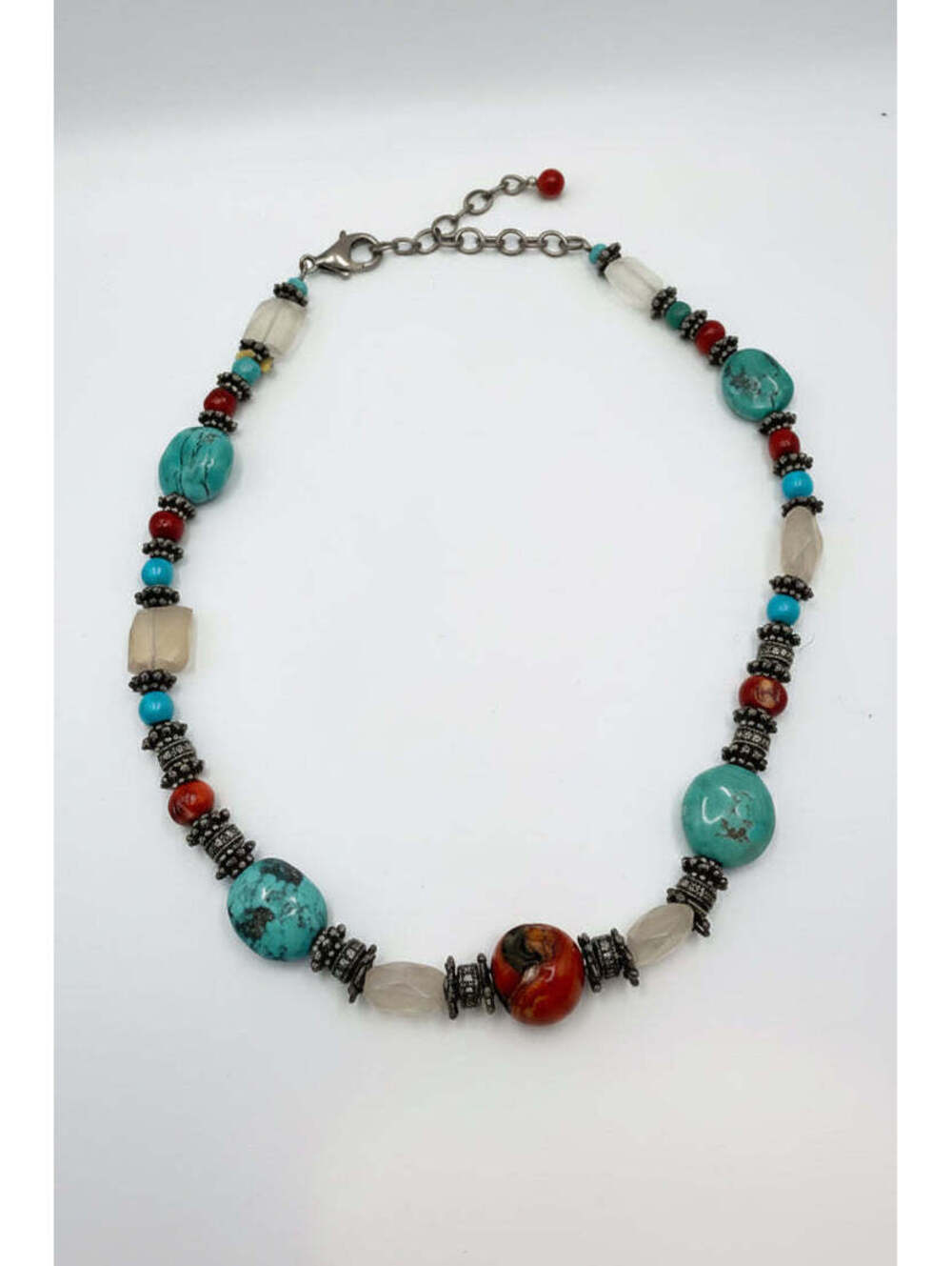 .925 Turquoise & Coral Necklace
